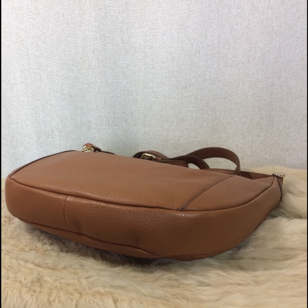NEW FURLA Ginevra Tan Crossbody Bag - New Cuoio Brown Leather Small Hobo Bag - Picture 6 of 9